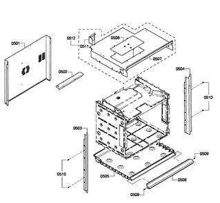Cabinet Assy Diagram and Parts List for HBL3460UC 05 Bosch Wall Oven