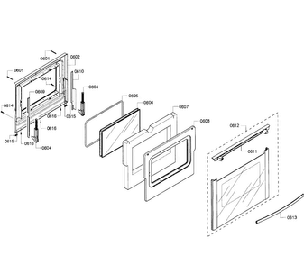 Door Assy Diagram and Parts List for HGS7052UC 07 Bosch Range