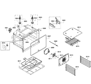 Lower Oven Assy Diagram and Parts List for HBL8650UC 07 Bosch Wall Oven