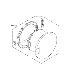 Front Door Diagram and Parts List for WTC82100US 01 Bosch Dryer