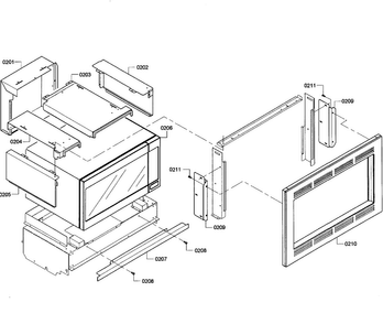 Microwave Framing Diagram and Parts List for HBL5750UC 04 Bosch Microwave