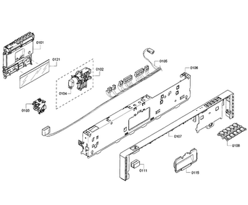 Control Panel Diagram and Parts List for SHV43R53UC 64 Bosch Dishwasher