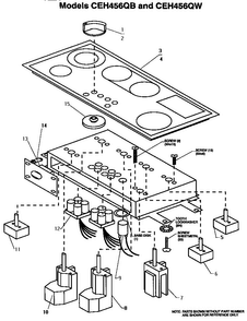 Section 3 Diagram and Parts List for CEH456QB  Thermador Cooktop
