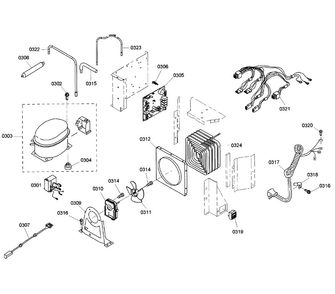 Compressor Diagram and Parts List for KBUDT4255E 04 Thermador Refrigerator
