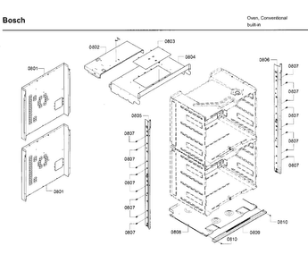 Frame Diagram and Parts List for HBL8651UC 02 Bosch Wall Oven
