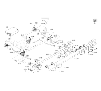 Valve Assy Diagram and Parts List for HDI8054U 01 Bosch Range