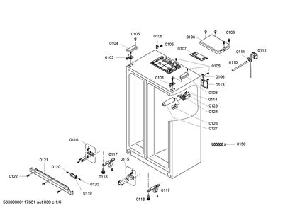 Diagram 1 Diagram and Parts List for B20CS50SNS-02  Bosch Refrigerator