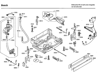Base Diagram and Parts List for SHX9PT75UC 70 Bosch Dishwasher