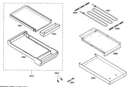 Griddle Diagram and Parts List for PRD486EDG01  Thermador Range