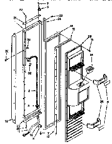 Freezer Door Diagram and Parts List for TSS48QBW00  Thermador Refrigerator