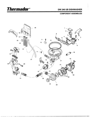 16 - COMPONENT ASSEMBLIES Diagram and Parts List for DW246UB(FD7711-7912)  Bosch Dishwasher
