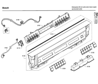 Control Panel Diagram and Parts List for SHE65T52UC 09 Bosch Dishwasher