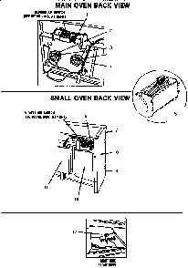 Ovens, Back Views Diagram and Parts List for GCR486GD  Thermador Range