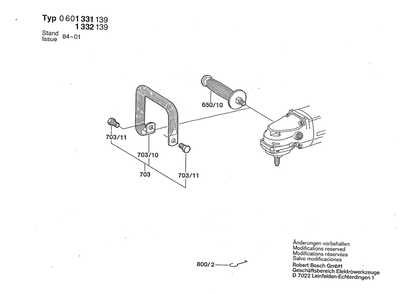 Section 2 Diagram and Parts List for 601331139 0601331139 Bosch Angle Grinder