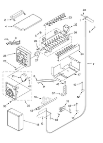 Icemaker Parts Diagram and Parts List for KBUDT4270A 02 Thermador Refrigerator
