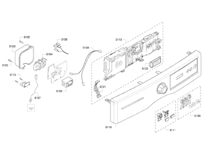 Control Panel Diagram and Parts List for WTVC833PUS 09 Bosch Dryer
