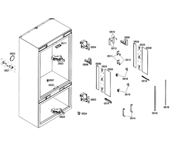 Cabinet 2 Diagram and Parts List for T36IT71NNP 03 Thermador Refrigerator