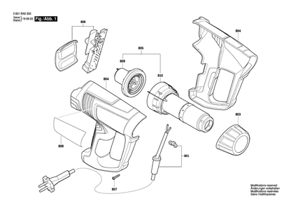 Diagram Diagram and Parts List for GHG23-66 3 601 BA6 301 Bosch Heat Gun