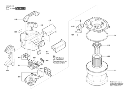 Part Location Diagram of 1600A011RZ Bosch Tool LATCH