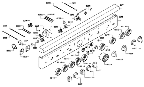Control Panel Diagram and Parts List for PRL486EDPG01  Thermador Range