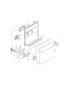 Door Assembly Diagram and Parts List for SHU9925UC 12 Bosch Dishwasher