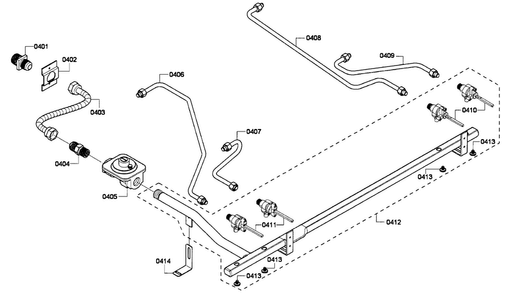 Valves Assy Diagram and Parts List for PRD364EDPG-01  Thermador Range
