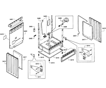 Cabinet Assy Diagram and Parts List for HGS7052UC 07 Bosch Range