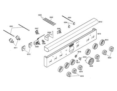 Control Panel/Knobs Diagram and Parts List for PDR364GDZS 04 Thermador Range