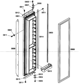Door Assy 2 Diagram and Parts List for KBUIT4875E01  Thermador Refrigerator