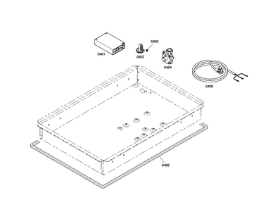 Power Cord/spark Module Diagram and Parts List for NGM5064UC 01 Bosch Cooktop