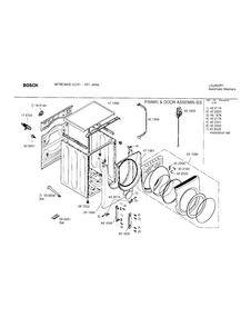 Door Assembly Diagram and Parts List for WFMC6400UC 01 Bosch Washer