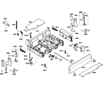 Base Assy Diagram and Parts List for SHE58C02UC 48 Bosch Dishwasher