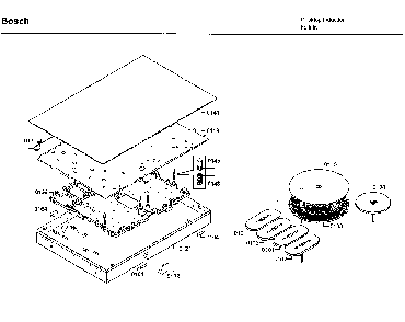 Cabinet parts Diagram and Parts List for NITP068UC 01 Bosch Cooktop