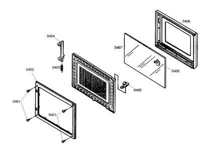 Door Assy Diagram and Parts List for MCEB01  Thermador Microwave