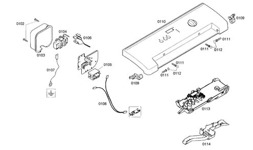 Control Panel Diagram and Parts List for WTMC5321US 05 Bosch Dryer