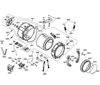 Drum Assy Diagram and Parts List for WFMC5301UC 04 Bosch Washer