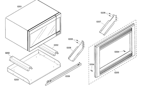 Microwave Assy Diagram and Parts List for HBL5720UC 02 Bosch Microwave