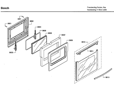 Door Diagram and Parts List for HGS7132UC 03 Bosch Range