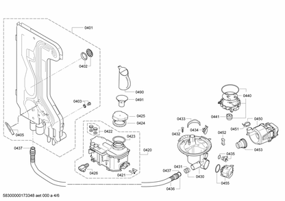 Diagram 4 Diagram and Parts List for SHV9PT53UC-70  Bosch Dishwasher