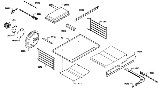 Oven Assy Diagram and Parts List for PRL366GH-01  Thermador Range