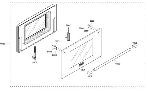 Door Assy Diagram and Parts List for PRD366EHC 06 Thermador Range
