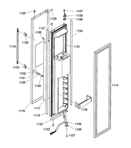 Left Door Diagram and Parts List for KBUDT4255E 04 Thermador Refrigerator