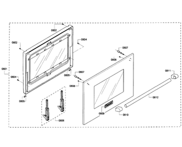Door Assy Diagram and Parts List for PRD304GHC 04 Thermador Range
