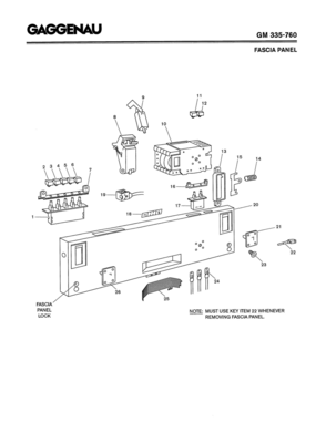 03 - FASCIA PANEL Diagram and Parts List for GM335-760  Bosch 