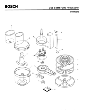 01 - COMPLETE Diagram and Parts List for MUZ6MM4  Bosch Food Processor