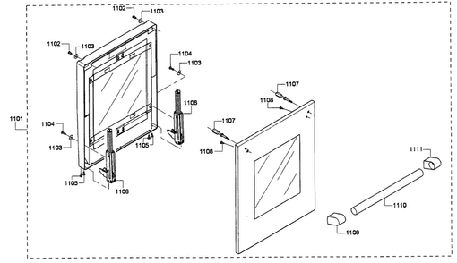 Small Door Diagram and Parts List for PRD486GDHU 01 Thermador Range