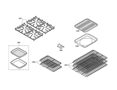 Grill Grid/racks Diagram and Parts List for PRD484EEHC 01 Thermador Range
