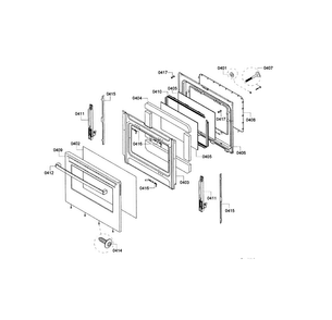 Door Assy Diagram and Parts List for HES5053U 09 Bosch Range