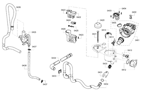 Pump Diagram and Parts List for SHE3ARF2UC 14 Bosch Dishwasher