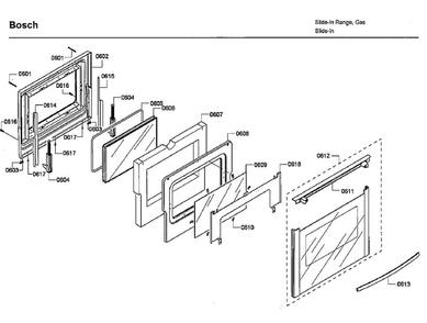 Door Diagram and Parts List for HDI7032U 06 Bosch Range